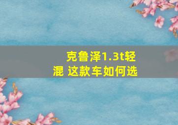 克鲁泽1.3t轻混 这款车如何选